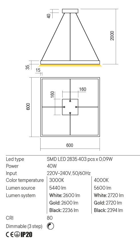 Febe Square Lamp