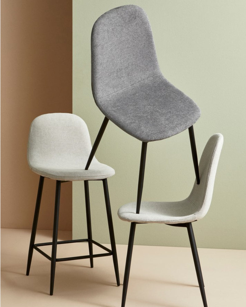Sedia Irelia Nero/Beige 4pz - Bizzotto